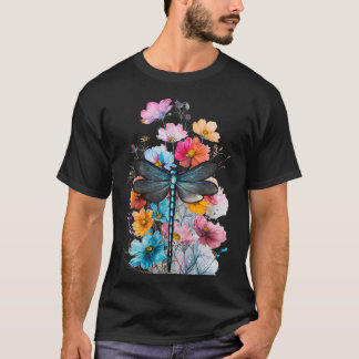 T-shirt Belle Aquarelle Dragonfly Art Insect Lover Ea