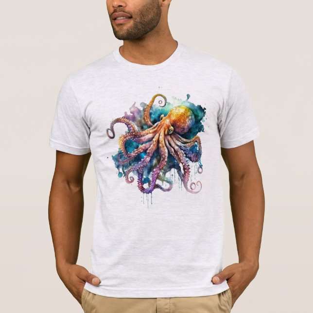 T-shirt Belle aquarelle pieuvre (Devant)