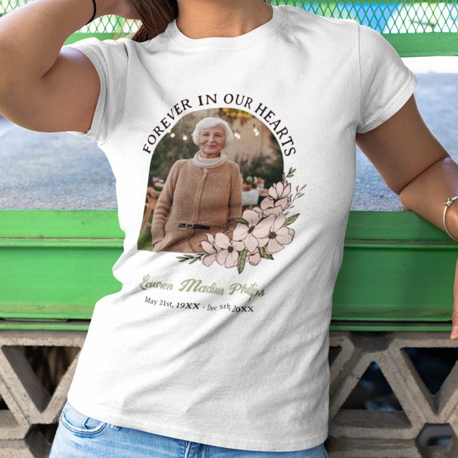 T-shirt Belle Arche Florale Photo Pour Toujours Dans Nos C (Créateur téléchargé)