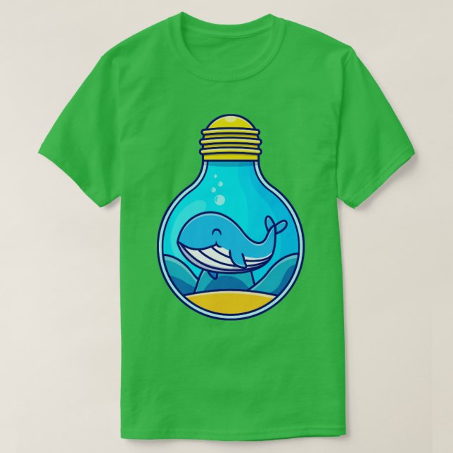 T-shirt Belle Baleine Bleue Baignade En Bulle (Design devant)