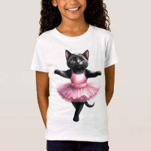 T-Shirt Belle ballerine de chat noir danse ballet