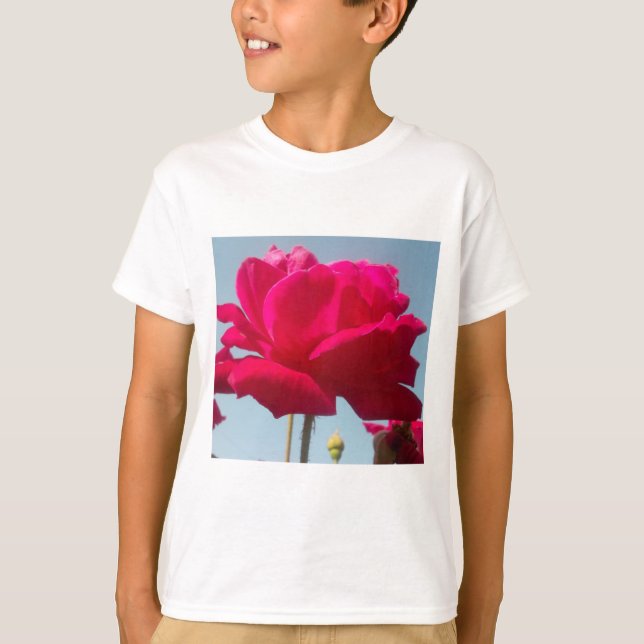 T-shirt Belle belle Rose céleste rouge contre bleu (Devant)