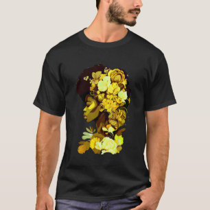 T-shirt Belle Black Woman Afro Queen African Art Yello
