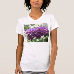 T-shirt Belle Bouddleia violet blanc Dames T Chemise