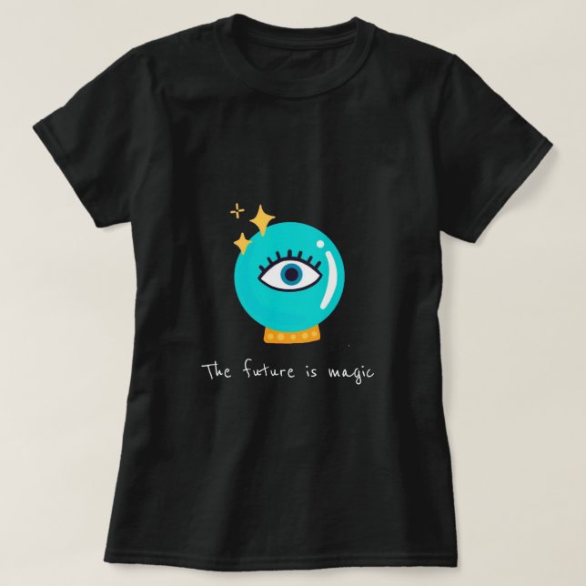 T-shirt Belle boule de cristal de troisième oeil bizarre (Design devant)
