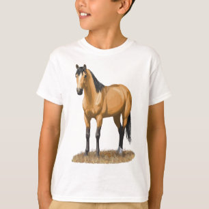 T-shirt Belle Buckskin Dun Quarter Cheval Stallion Hors