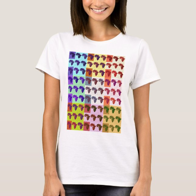 T-shirt Belle carte africaine À damiers Pap art ethnique (Devant)