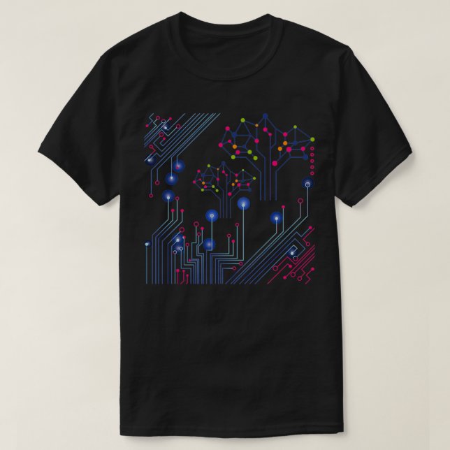 T-shirt Belle carte circuit imprimé PCB Trace Lines et (Design devant)