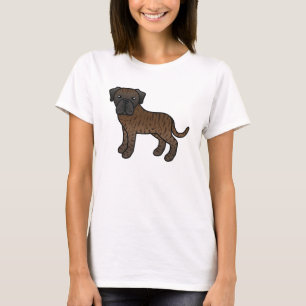 T-shirt Belle Cartoon Brindle Vieux Anglais Mastiff Chien
