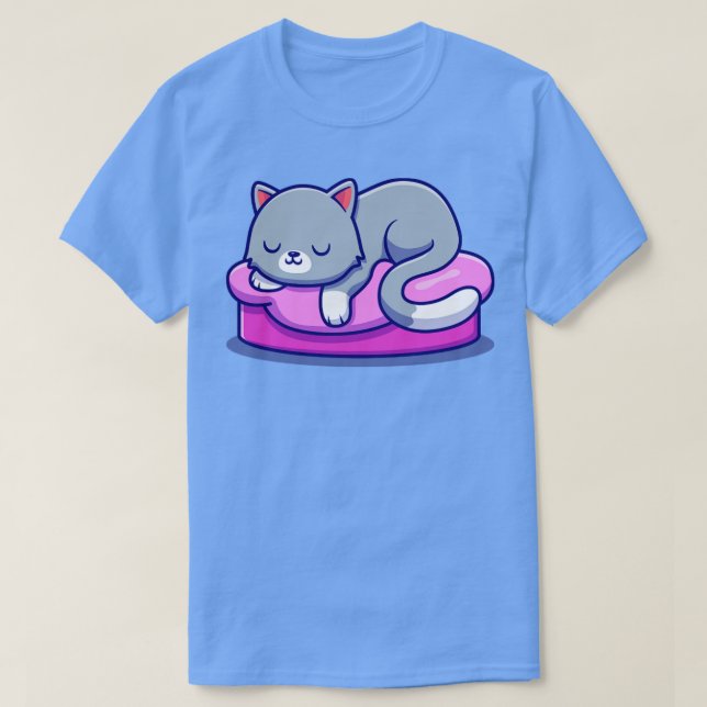 T-shirt Belle Chat Dormir Sur Le Dessin Coussin (Design devant)