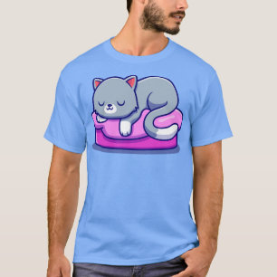 T-shirt Belle Chat Dormir Sur Le Dessin Coussin