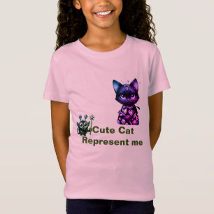 T-Shirt Belle chatte colorée avec sa petite amie