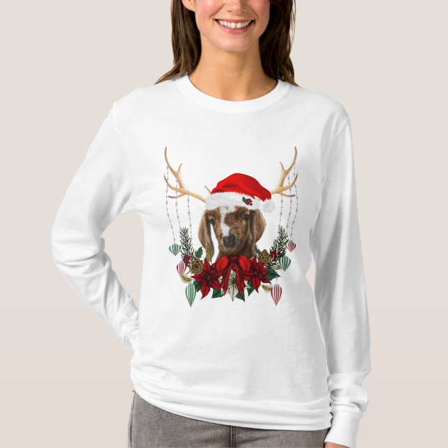 T-shirt Belle Chèvre de Noël Boer bébé bébé bébé (Devant)