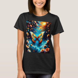 T-shirt Belle conception de papillon d'or
