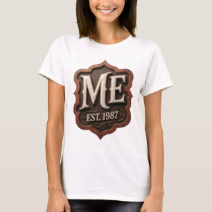 T-shirt Belle conception de texte ME EST 1987 en or