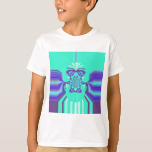 T-shirt Belle couleur vectorielle bleu cyan cyan iridescen