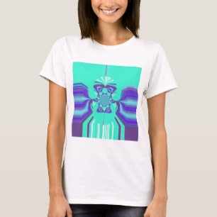 T-shirt Belle couleur vectorielle bleu cyan cyan iridescen