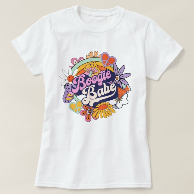 T-shirt Belle de la danse du célibataire des années 70 Gro (Design devant)