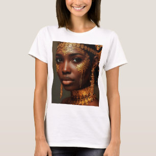 T-shirt Belle Déesse Nubienne en Or