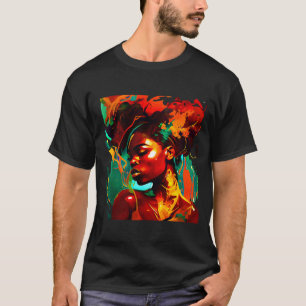 T-shirt Belle femme afro-américaine d'art noir