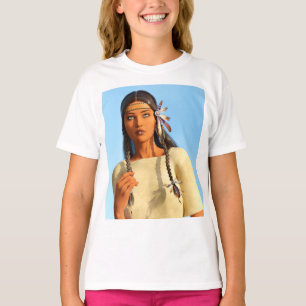 T-shirt Belle femme autochtone d'Amérique du Nord tenue in