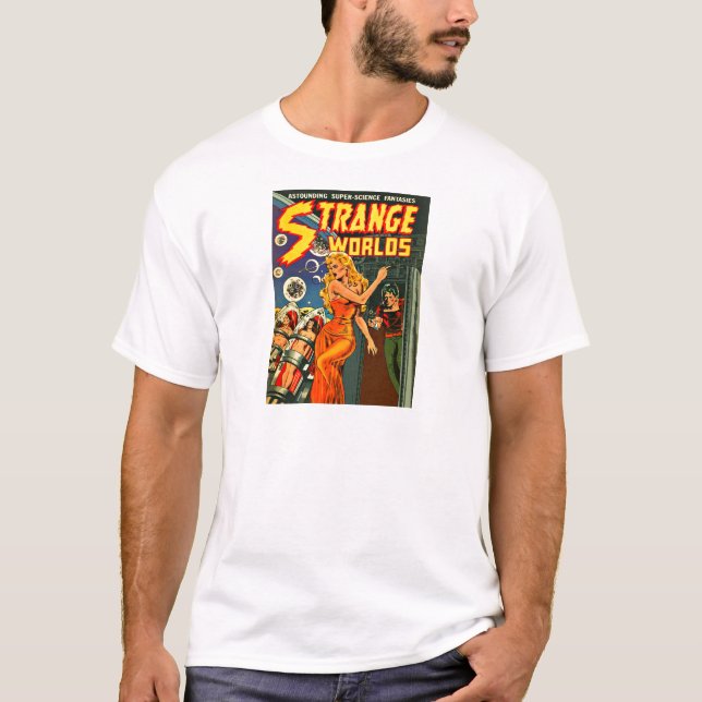 T-shirt Belle femme de l'espace du monde étranger (Devant)