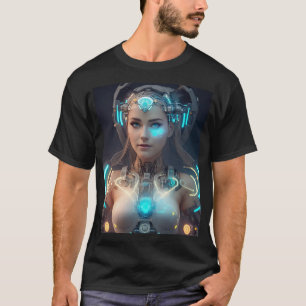 T-shirt Belle Femme Lumineuse Cyborg