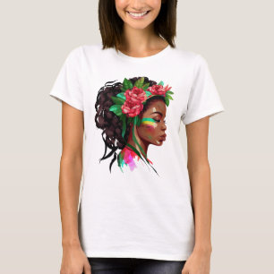 T-shirt Belle femme Rose africaine