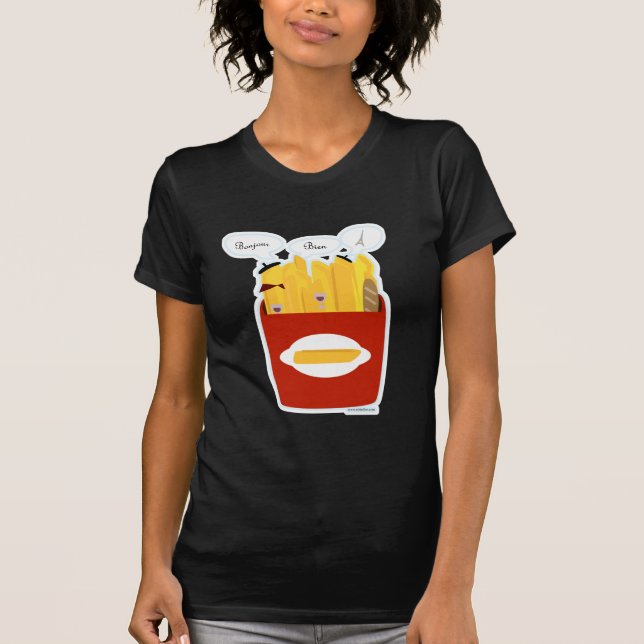 T-shirt Belle French Fries Cartoon Fun Art (Devant)