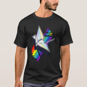 T-shirt Belle Grues Papier Drapeau Lgbt Origami Arc En Cie