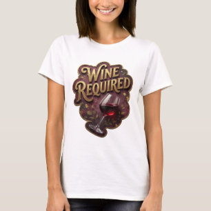 T-shirt Belle impression VIN REQUIS en or