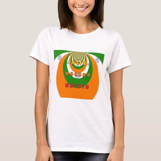 T-shirt Belle Inde couleurs drapeau national Hakuna Matata (Devant)