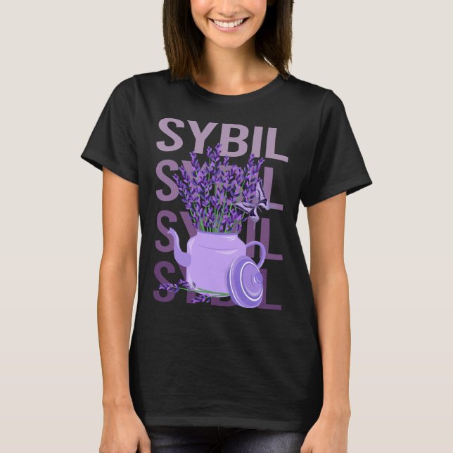 T-shirt Belle Lavande - Nom Sybil (Devant)