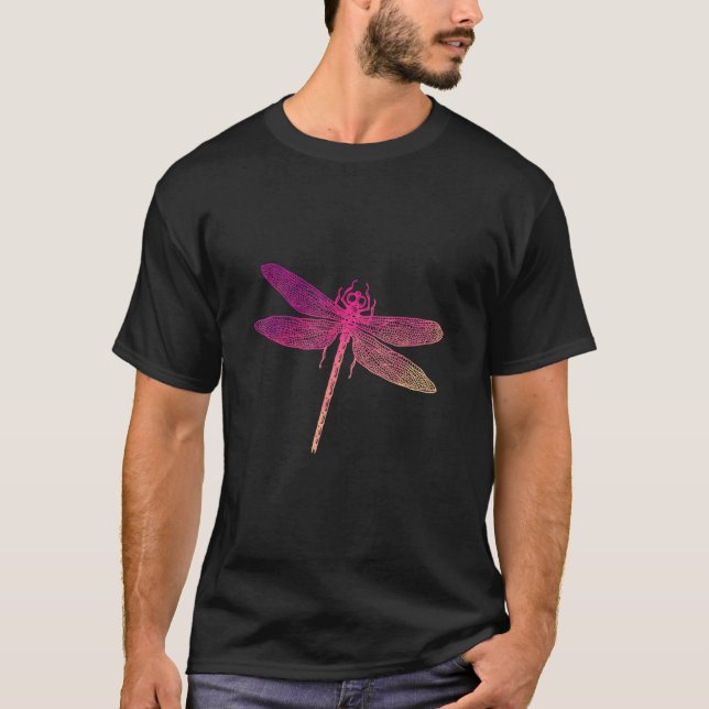 T-shirt Belle libellule colorée d'insectes (Devant)