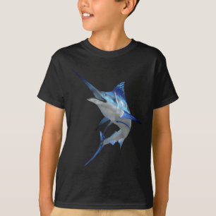 T-shirt Belle Marlin Bleu Pêche Manche Court