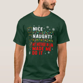 T-shirt Belle Mère Naughty En Droit Le Font Noël