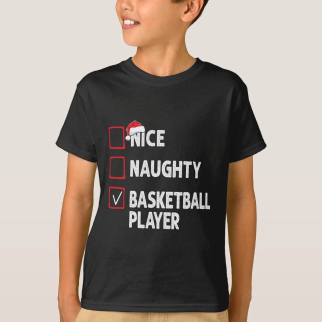 T-shirt Belle Naughty Joueuse De Basket Garçons Mens De No (Devant)