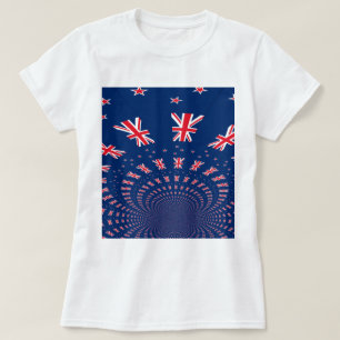 T-shirt Belle Nouvelle-Zélande Drapeau Art Design