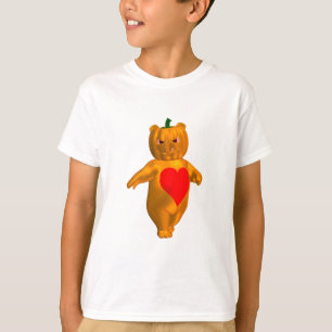 T-shirt Belle Petite Ours Avec Tête Citrouille