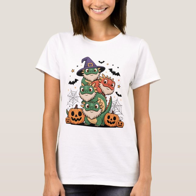 T-shirt Belle pile de dragons hérités Halloween (Devant)