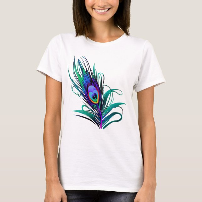 T-shirt Belle plume de paon (Devant)