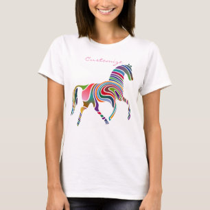 T-shirt Belle Rainbow Color Horse Thunder_Cove