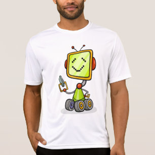 T-shirt Belle Robot Rétro Cartoon Amusant IA Tech Art numé