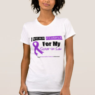 T-shirt Belle-soeur pourpre de ruban de Cancer