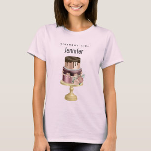 T-shirt Belle Soirée de luxe brillant gâteau fête d'annive