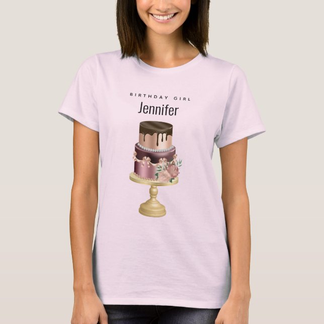 T-shirt Belle Soirée de luxe brillant gâteau fête d'annive (Devant)