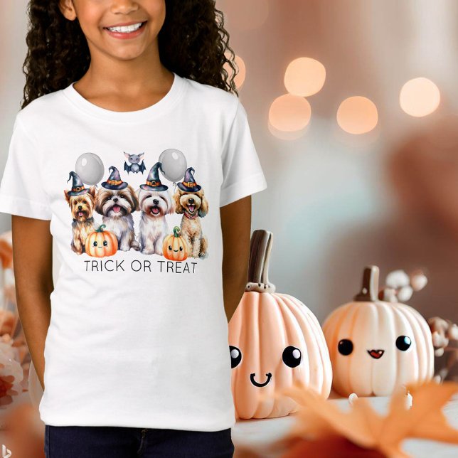 T-Shirt Belle Trick ou traiter les chiens d'Halloween (Créateur téléchargé)