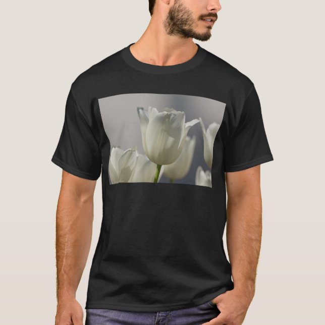 T-shirt Belle Tulipe de printemps blanche (Devant)