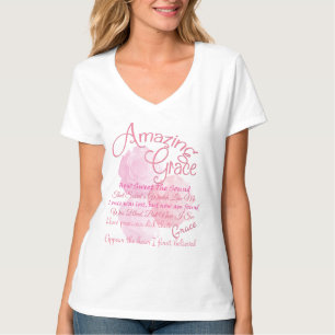 T-shirt Belle typographie de rose de rose de grâce