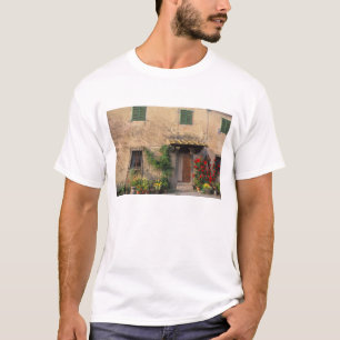 T-shirt Belle vieille maison avec des fleurs à San Gimigna